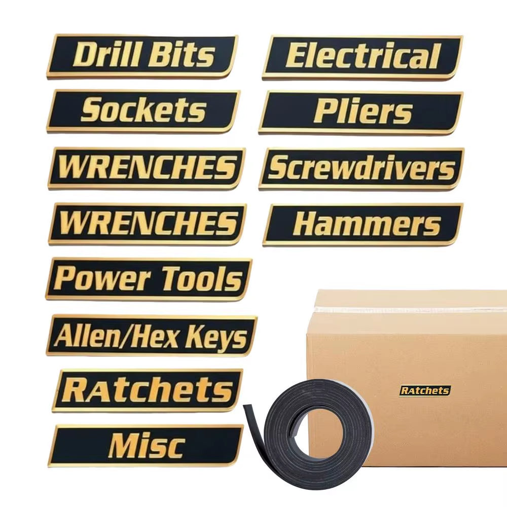 Magnetic Tool Box Labels Drawer Organize Tags with Magnet Stickers Toolbox Magnetic Labels for Identifying Classification Carts