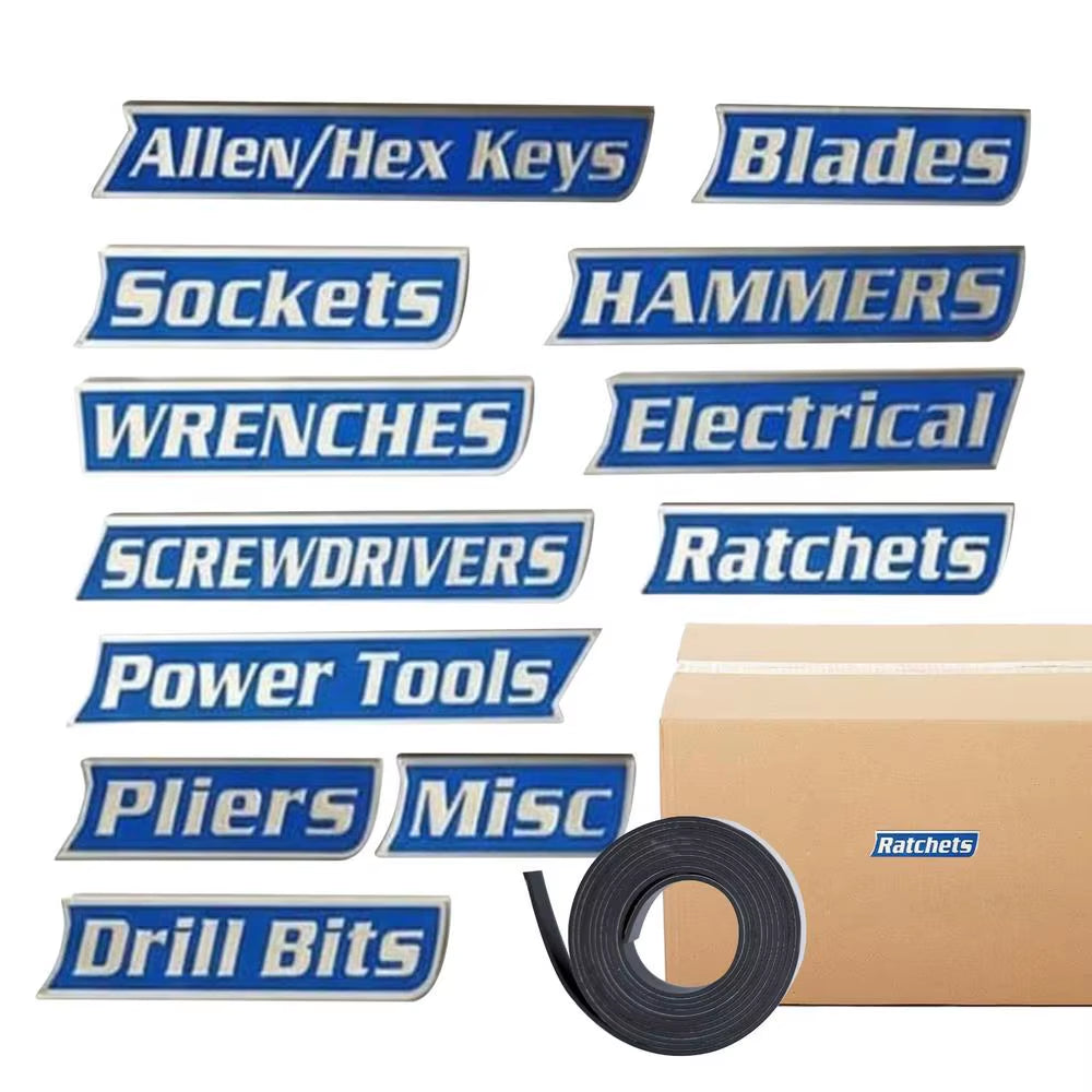 Magnetic Tool Box Labels Drawer Organize Tags with Magnet Stickers Toolbox Magnetic Labels for Identifying Classification Carts