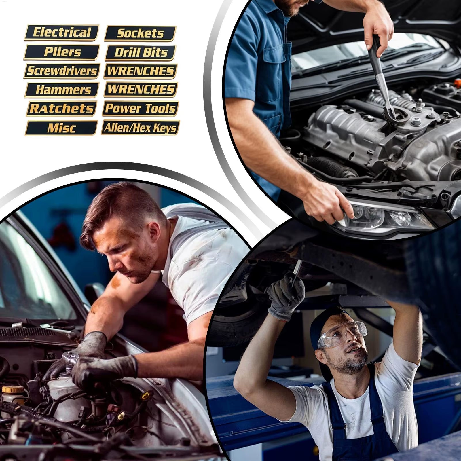 Magnetic Tool Box Labels Drawer Organize Tags with Magnet Stickers Toolbox Magnetic Labels for Identifying Classification Carts